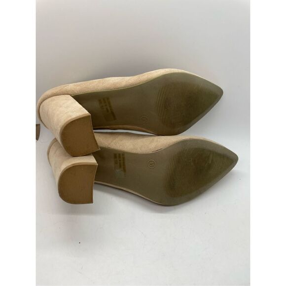 Wild Diva Women's Tan Classic Suede Leather Pointed Toe High Heeled Shoe Size 10 - Picture 7 of 9